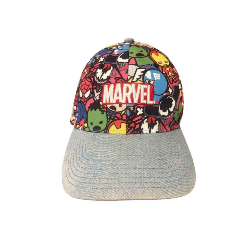 Marvel  All Over Print Embroidered Adjustable Multicolor Strap Back Hat Cap